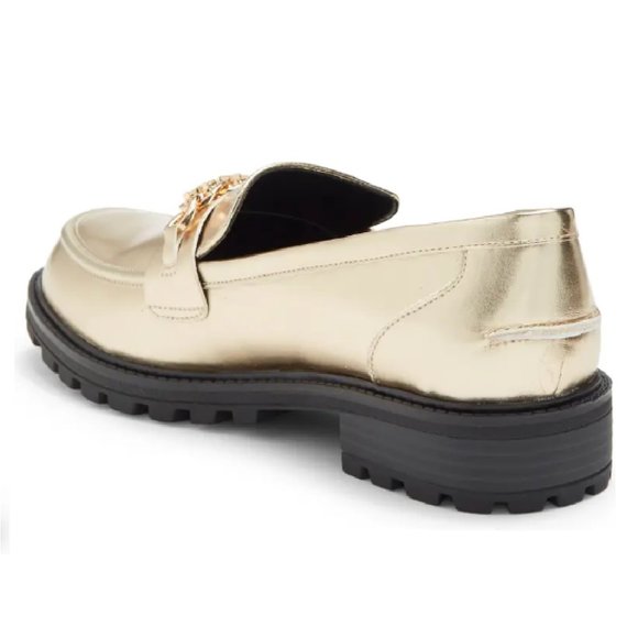 Nina Metallic Chain Loafer | Big Girl Size 6 | Gold | NEW - Picture 3 of 6